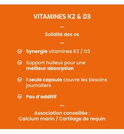 Vitamines K2 & D3 | Formule Optimale Os | Viapure