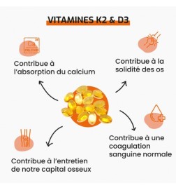 Vitamines K2 & D3 | Formule Optimale Os | Viapure